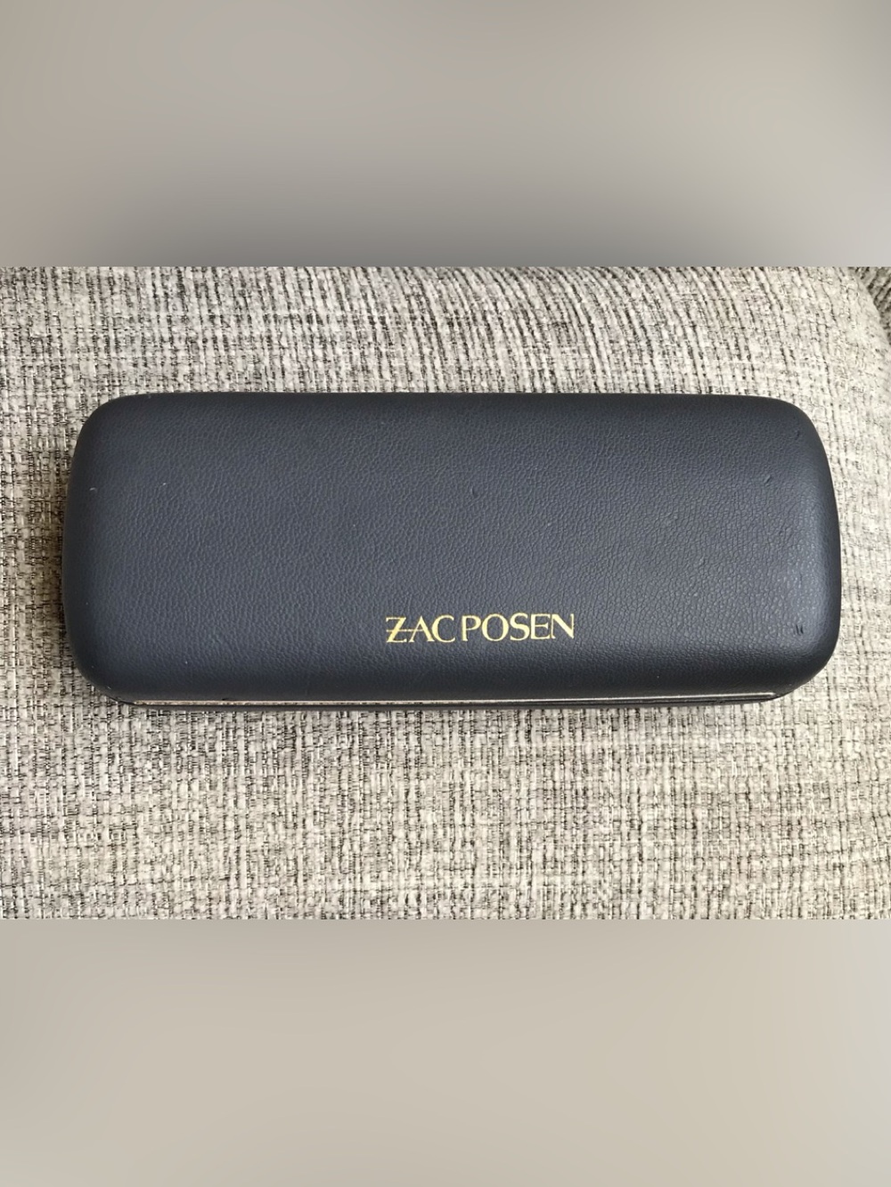 Zac Posen dark smoke Gray- Eyeglass Case with Gold Logo